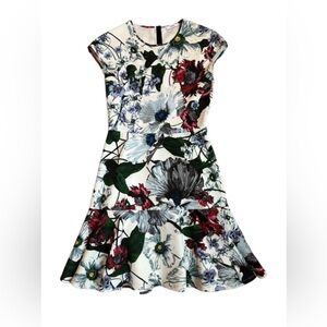 Erdem Floral Print Cap Sleeve Dress